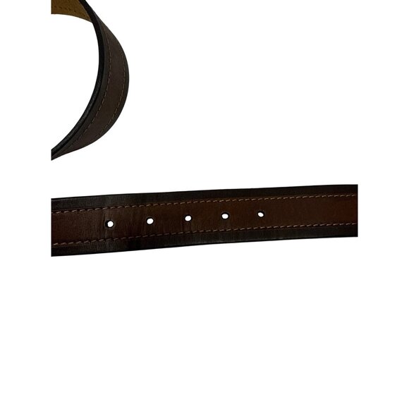 Duluth Trading Co Men's Brown Leather Belt Size 42 1.5" Wide Single Buckle - Picture 4 of 5